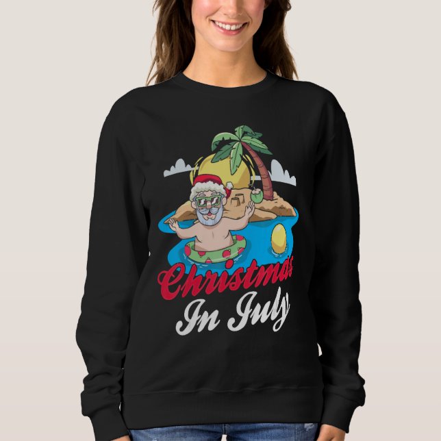 Sudadera Christmas In July Santa Summer Humor Sarcastic (Anverso)