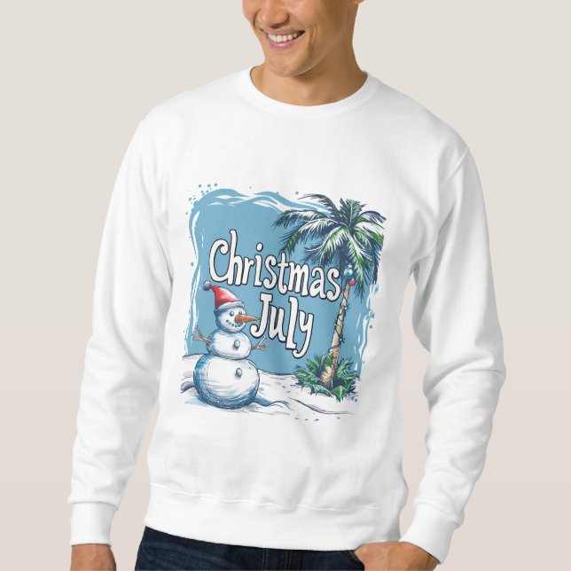 Sudadera Christmas in July Snowman & Palm Tree Design (Anverso)
