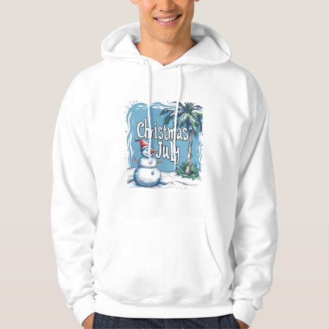 Sudadera Christmas in July Snowman & Palm Tree Design (Anverso)