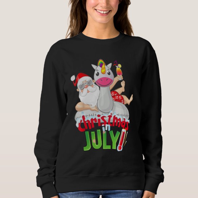 Sudadera Christmas in July  Summer Unicorn Float Xmas (Anverso)