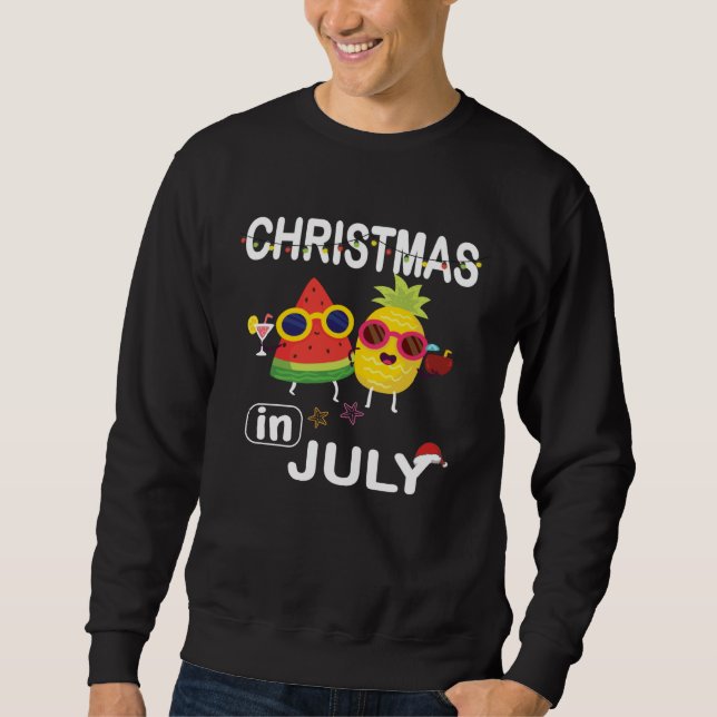 Sudadera Christmas In July Watermelon Pineapple Xmas Summer (Anverso)