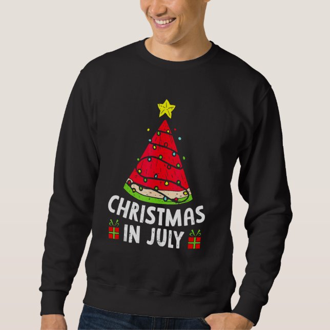 Sudadera Christmas In July Watermelon Summer Vacation Beach (Anverso)