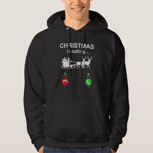 Sudadera Christmas Is Calling Santa Sleigh (Anverso)