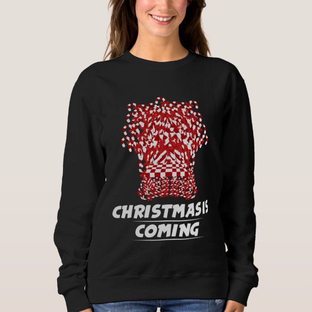 Sudadera Christmas Is Coming Candy Cane Throne (Anverso)