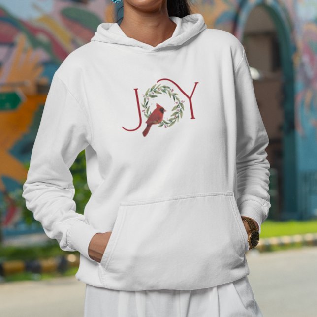 Sudadera Christmas JOY Cardinal in Wreath  (Subido por el creador)