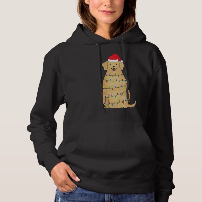 Sudadera Christmas Labrador Retriever Dog With Tree Lights  (Anverso)