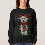Sudadera Christmas Lights Bichon Frise Reindeer Santa Ugly<br><div class="desc">Christmas Lights Bichon Frise Reindeer Santa Ugly Sweater</div>
