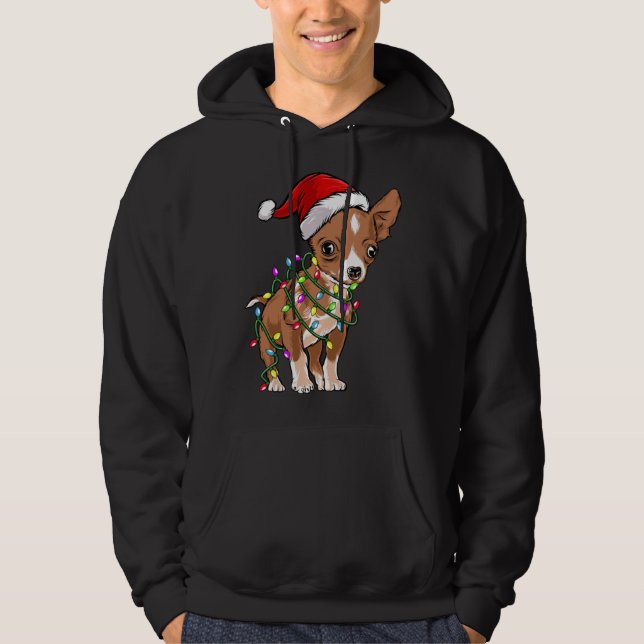 Sudadera Christmas Lights Chihuahua Cute Chihuahua Dog (Anverso)