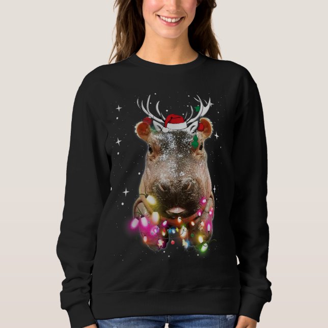 Sudadera Christmas Lights Hippo Fiona (Anverso)