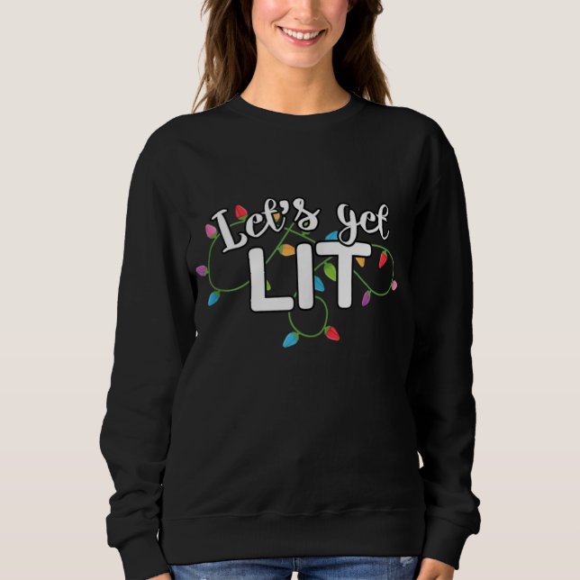 Sudadera Christmas Lights Let's Get Lit Gift (Anverso)