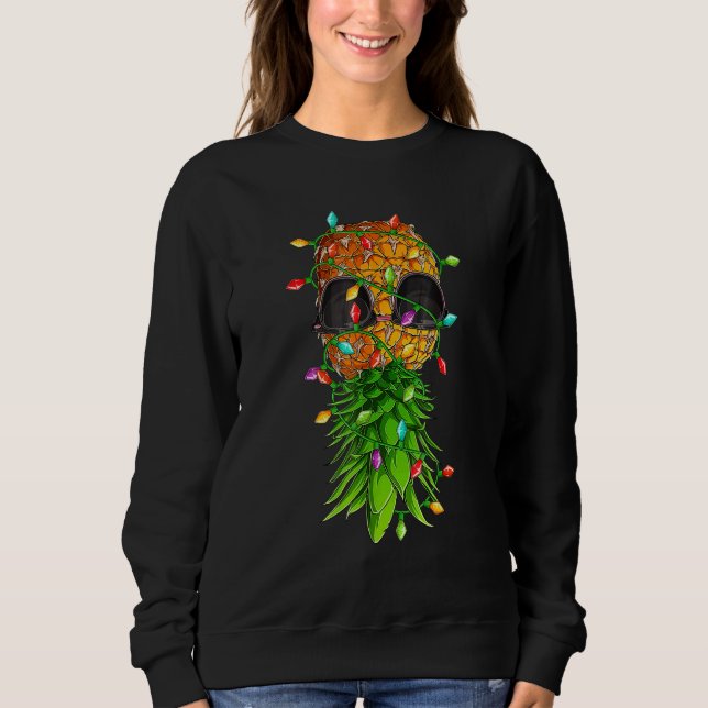 Sudadera Christmas Lights Upside Down Pineapple Swinger Xma (Anverso)