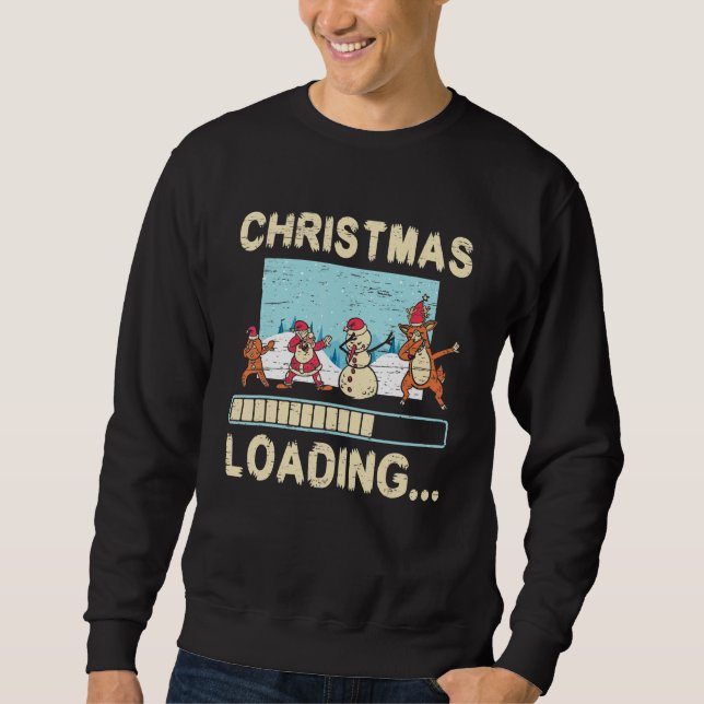 Sudadera Christmas Loading Santa Claus Reindeer Holidays (Anverso)