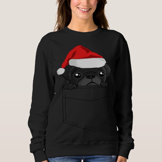 Sudadera Christmas Pug Dog In Your Pocket (Anverso)