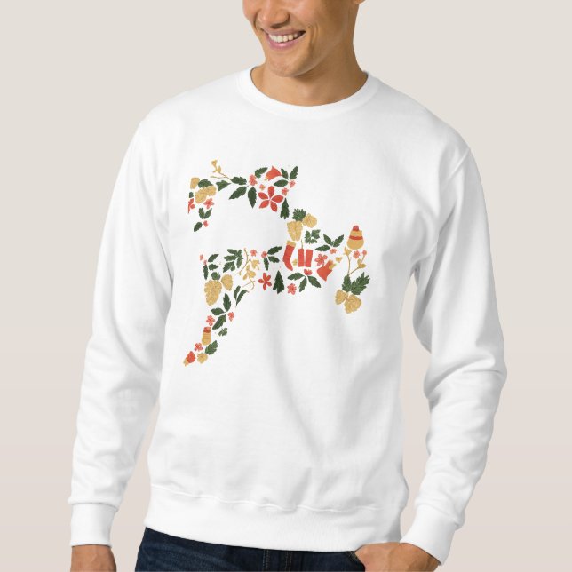 Sudadera Christmas Reindeer Collage Hoodie – Festive Holida (Anverso)