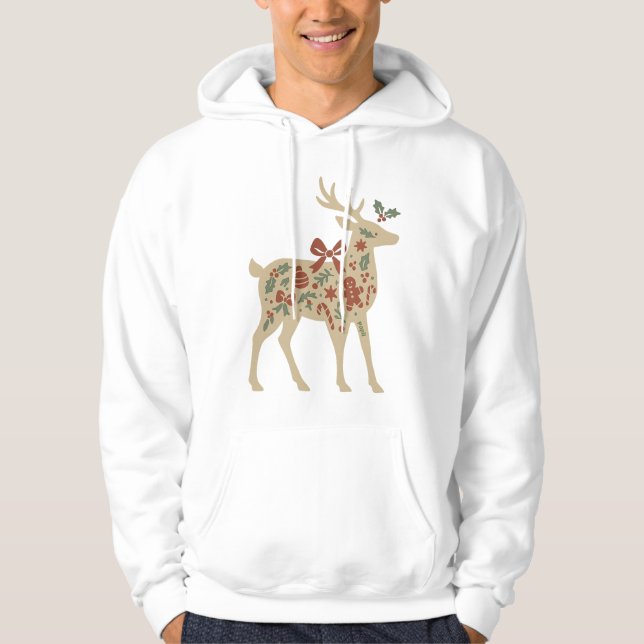Sudadera Christmas Reindeer Floral Art Kids Hoodies/Sweats (Anverso)