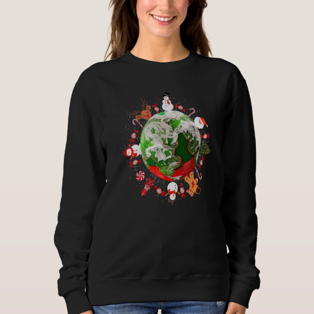 Sudadera Christmas round the World Earth Graphic Christmas  (Anverso)