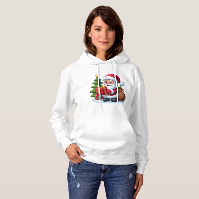 Sudadera Christmas Santa Claus with a beautiful gift (Anverso completo)