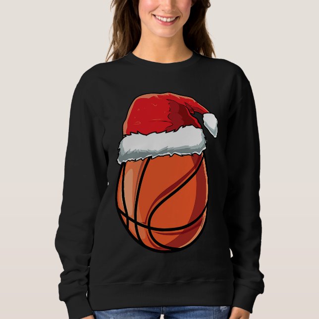 Sudadera Christmas Santa Hat Basketball Player Funny Boys X (Anverso)