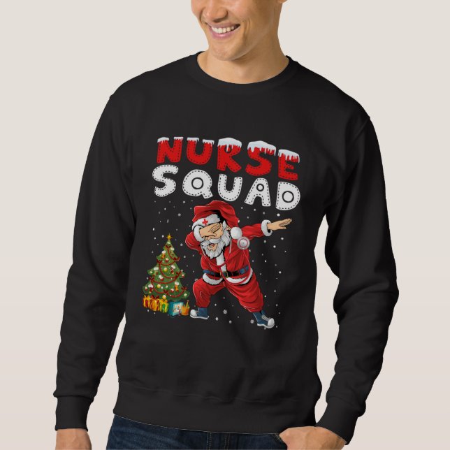 Sudadera Christmas Scrub Women Dabbing Santa Scrubs Nurse S (Anverso)