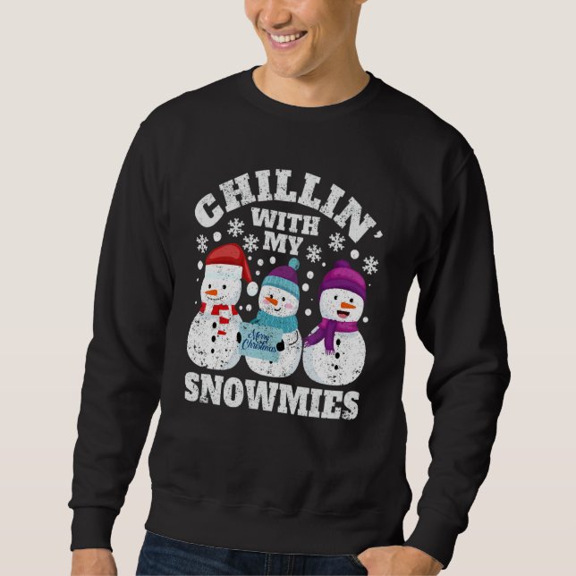 Sudadera Christmas Snowman Xmas PJs Chillin With My Snowmie (Anverso)