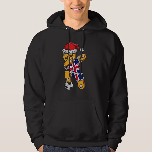 Sudadera Christmas Soccer Boy Dabbing Gingerbread England F (Anverso)