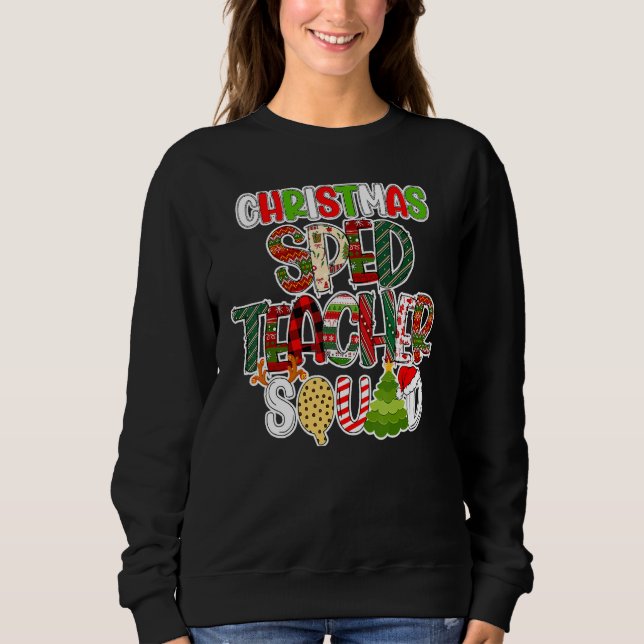 Sudadera Christmas Sped Teacher Squad Red Plaid Teacher (Anverso)