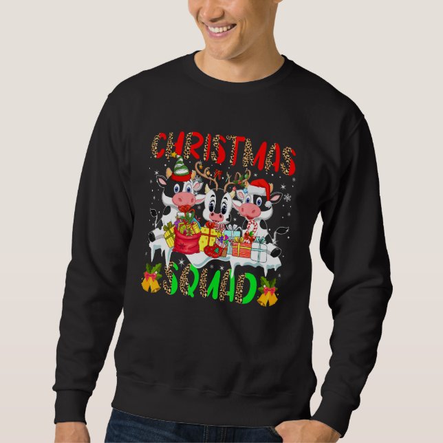 Sudadera Christmas Squad Leopard Three Santa Reindeer Elf C (Anverso)