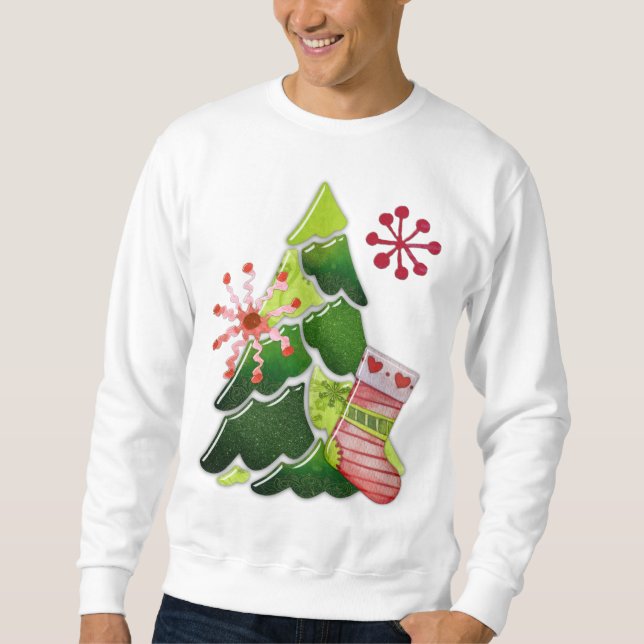 Sudadera Christmas Tree and Stocking Whimsey (Anverso)
