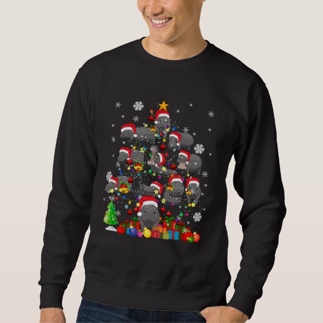 Sudadera Christmas Tree Hippo Christmas Santa Animal (Anverso)
