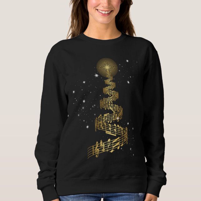 Sudadera Christmas Tree Music Notes Musical Christmas Carol (Anverso)