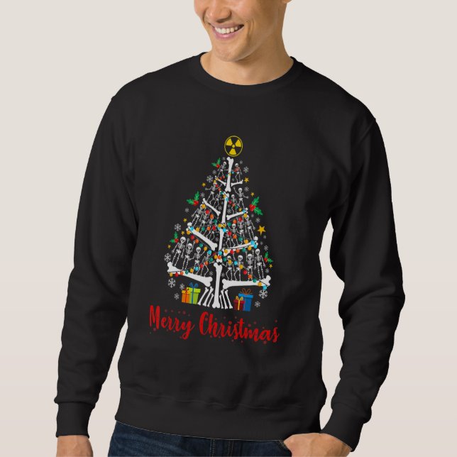Sudadera Christmas Tree Skeleton Xmas Radiology Radiologist (Anverso)