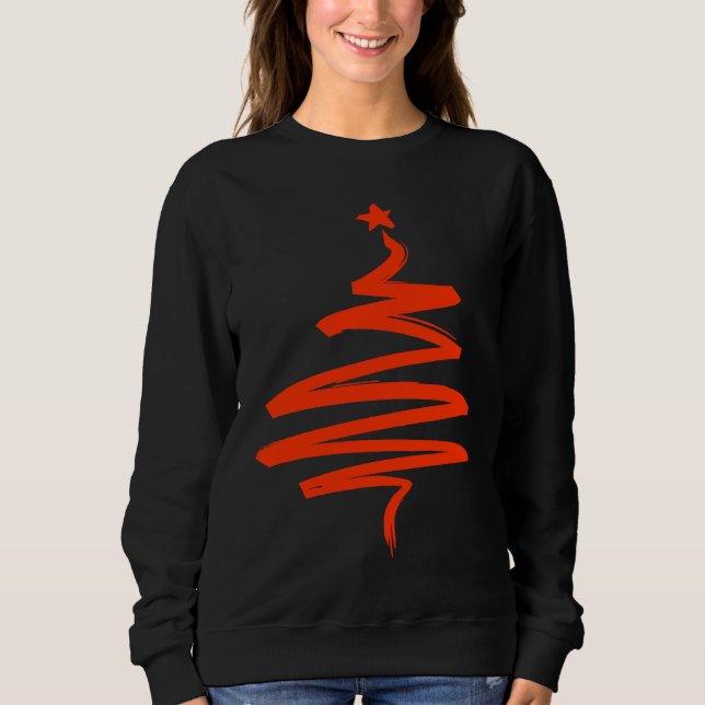 Sudadera Christmas Tree Xmas Tree Orange Brush Stroke Men W (Anverso)