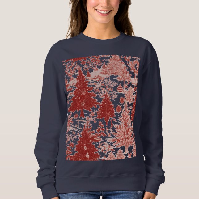 Sudadera Christmas trees sweat-shirt for women (Anverso)
