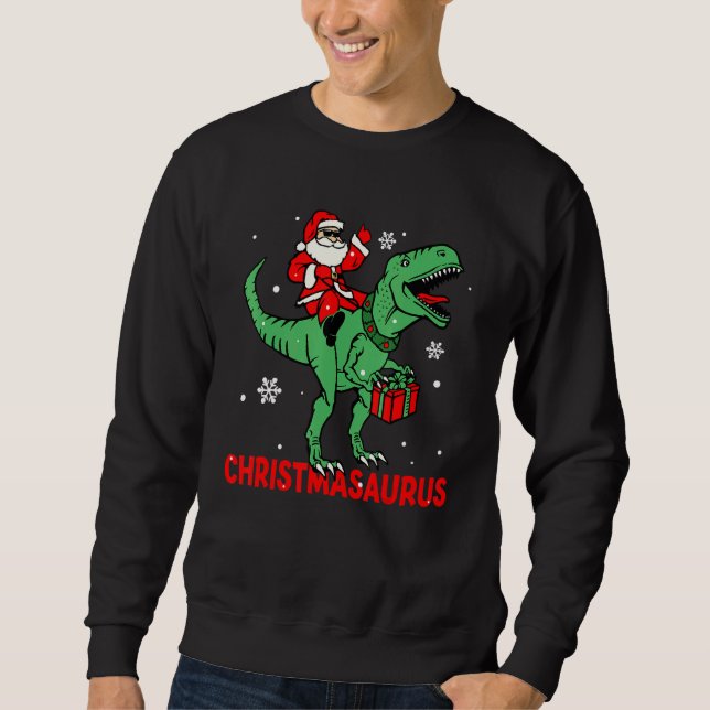 Sudadera Christmasaurus Santa Dinosaur Rex Christmas Pajama (Anverso)