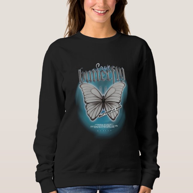 Sudadera Chrome Butterfly Edgy Aesthetic Streetwear (Anverso)