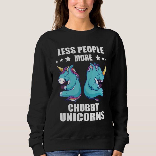 Sudadera Chubby Unicorns Rhinoceros Animal Rights Less Peop (Anverso)