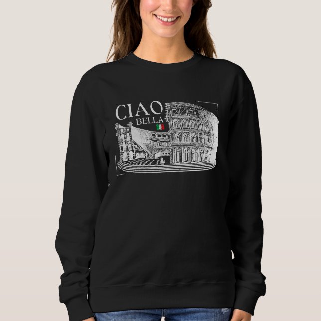 Sudadera Ciao Bella Retro Aesthetic Rome Italy Travel Colos (Anverso)
