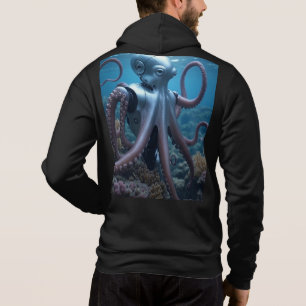 Sudadera Ciber Octopus hombres negro Bella zip hoodie de vu