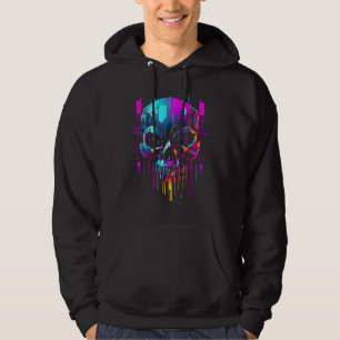Sudadera Ciberpunk Skull Shirt Retro Futurista Punk Outrun