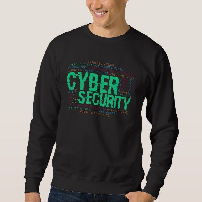 Sudadera Ciberseguridad Word Cloud Hacker PC Codificadores  (Anverso)