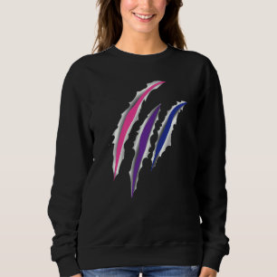 Sudadera Cicatriz de escote de la bandera del orgullo bisex