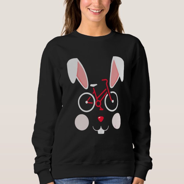 Sudadera Ciclismo Bunny Easter Bicycle Face Costume Funny E (Anverso)