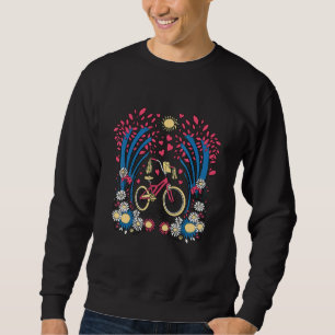 Sudadera Ciclismo surrealista ciclista floral