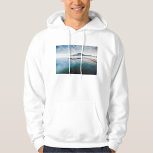 Sudadera Cielo azul nublado que refleja en el lago