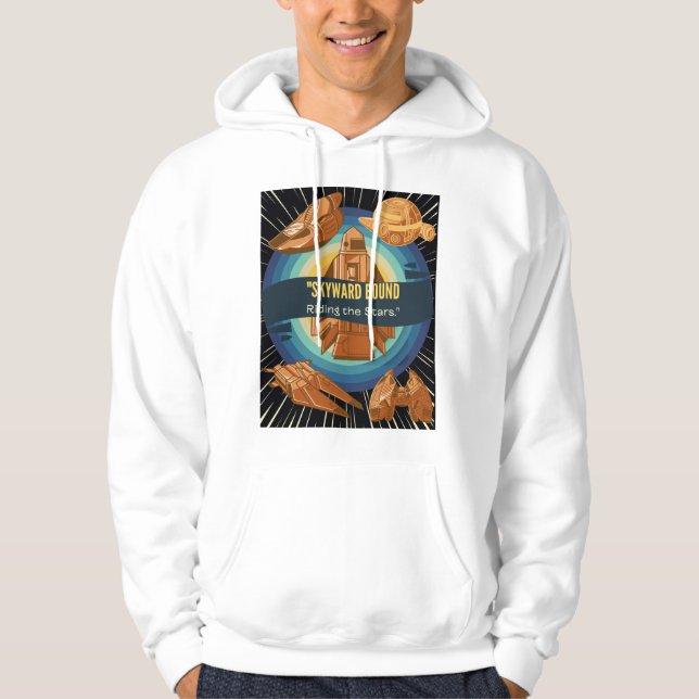 Sudadera cielo, CORRIENDO EL BARCO DE LAS ESTRELLAS (Anverso)