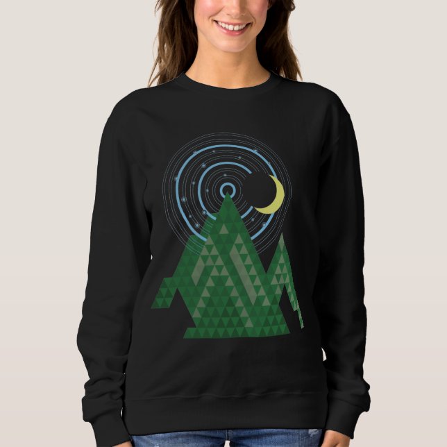 Sudadera cielo de luna creciente en la montaña (Anverso)