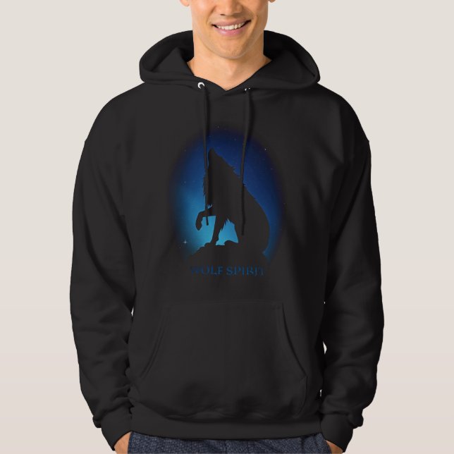 Sudadera Cielo nocturno de la silueta de lobo (Anverso)