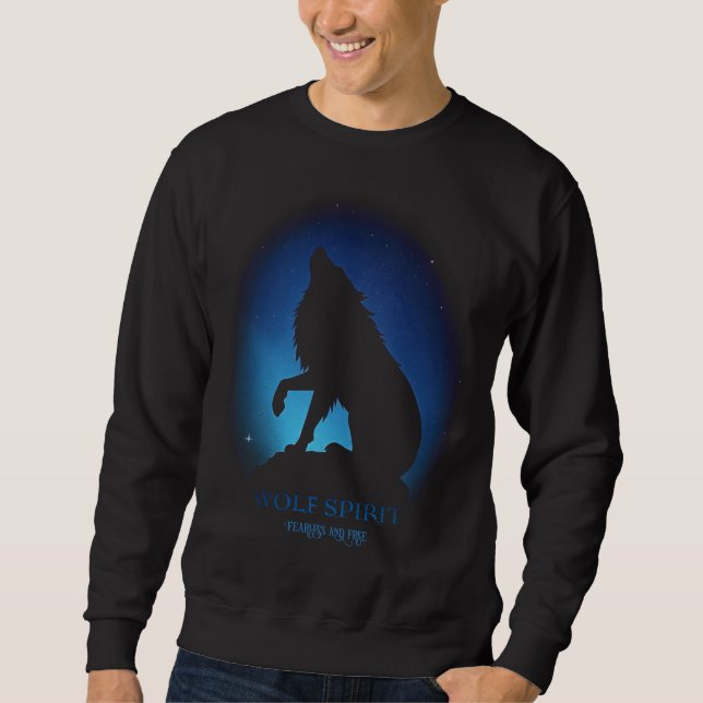 Sudadera Cielo nocturno de la silueta de lobo (Anverso)