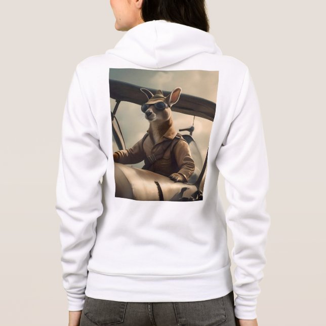 Sudadera "Cielos de época: El piloto canguro en el viejo av (Reverso)