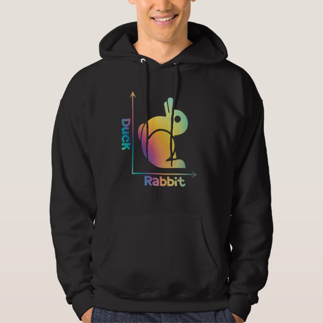 Sudadera Ciencia de ilusión óptica de conejo de pato Nerd M (Anverso)